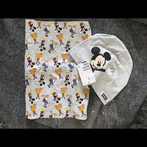 H & M Mickey Mouse Beanie and Tube Scarf
